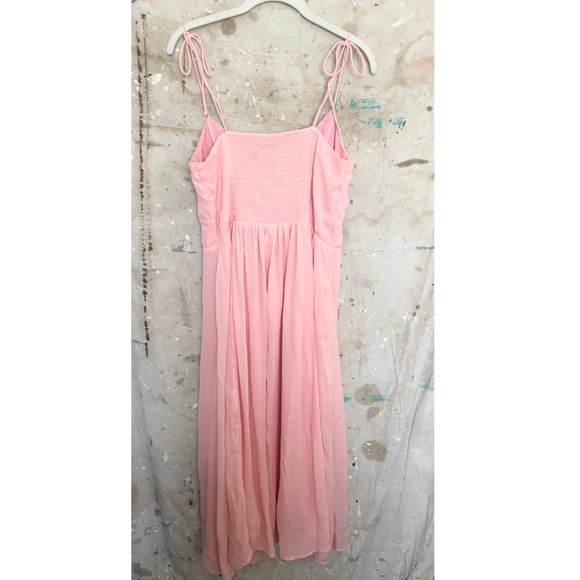 Abercrombie & Fitch Pink Tie-Strap Corset Button Midi Dress - Picture 4 of 5